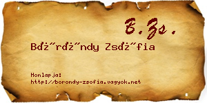 Böröndy Zsófia névjegykártya