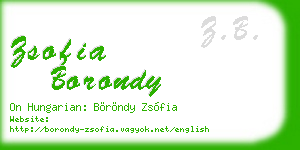zsofia borondy business card